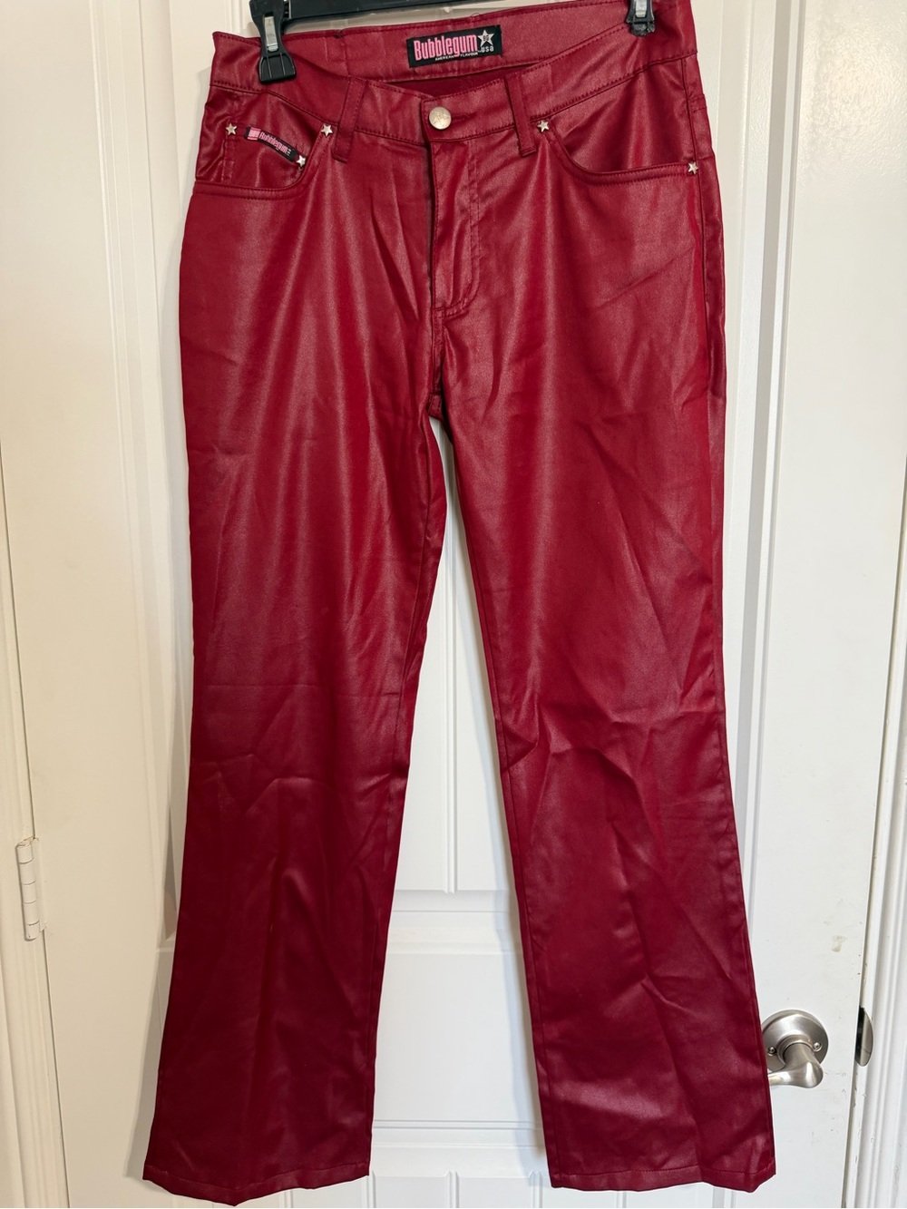 Women’s Y2K Bubblegum USA Red Faux Leather Pants Size 5/6